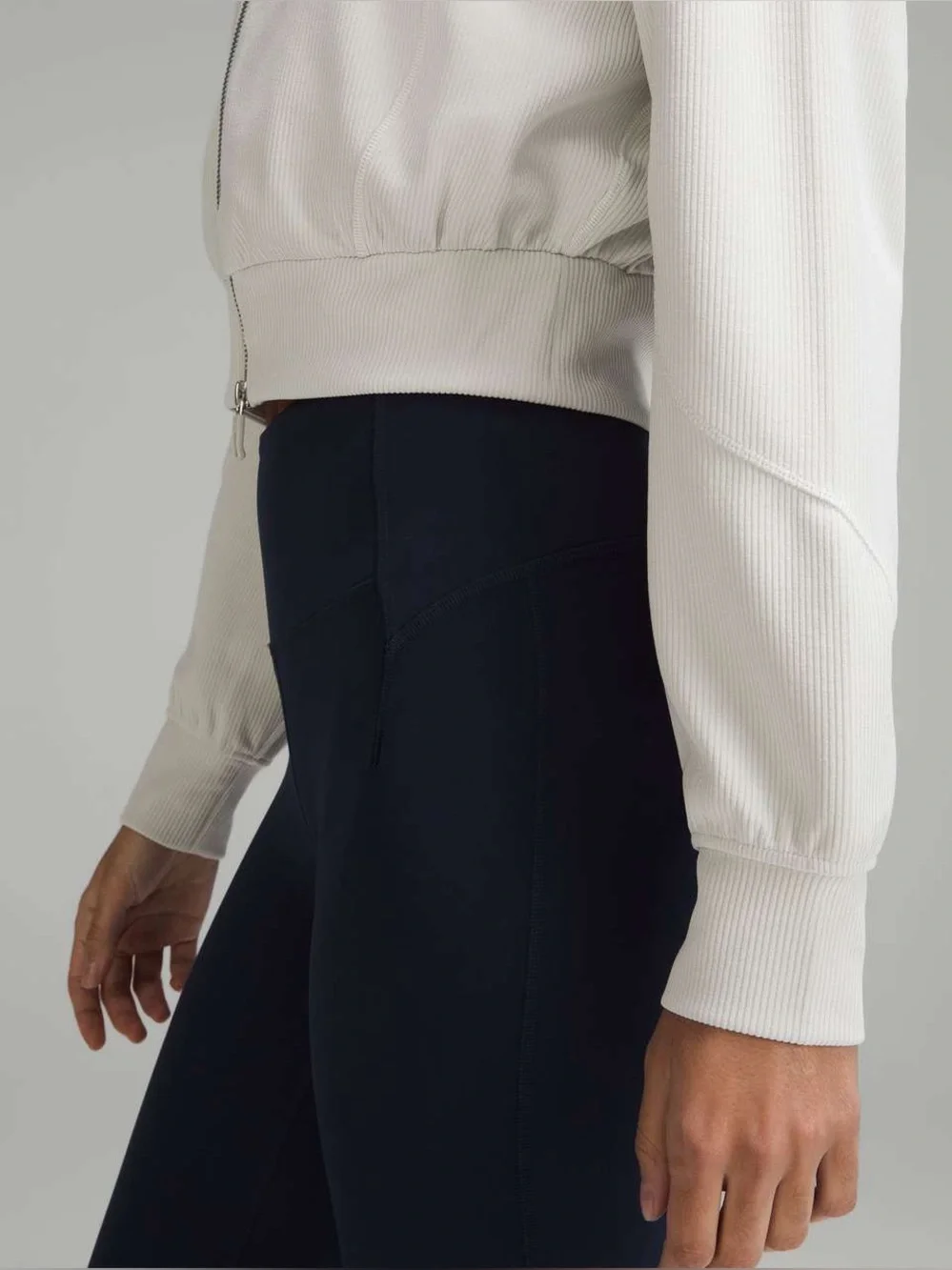 Lululemon Ribbed Softstreme Cropped Jacket Bone White Cream Size 2 Coat